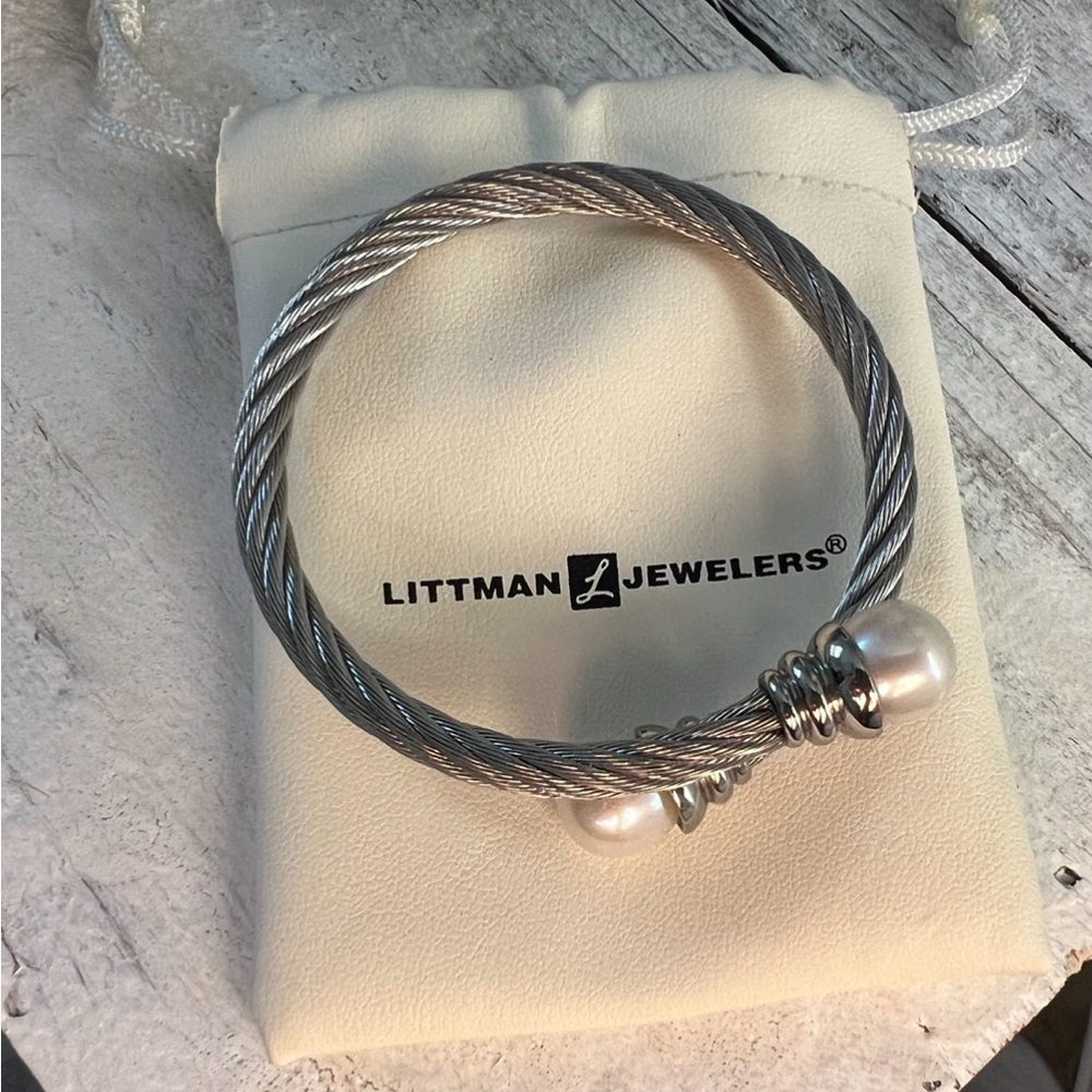 Silver Bracelet with Pearl Accents
